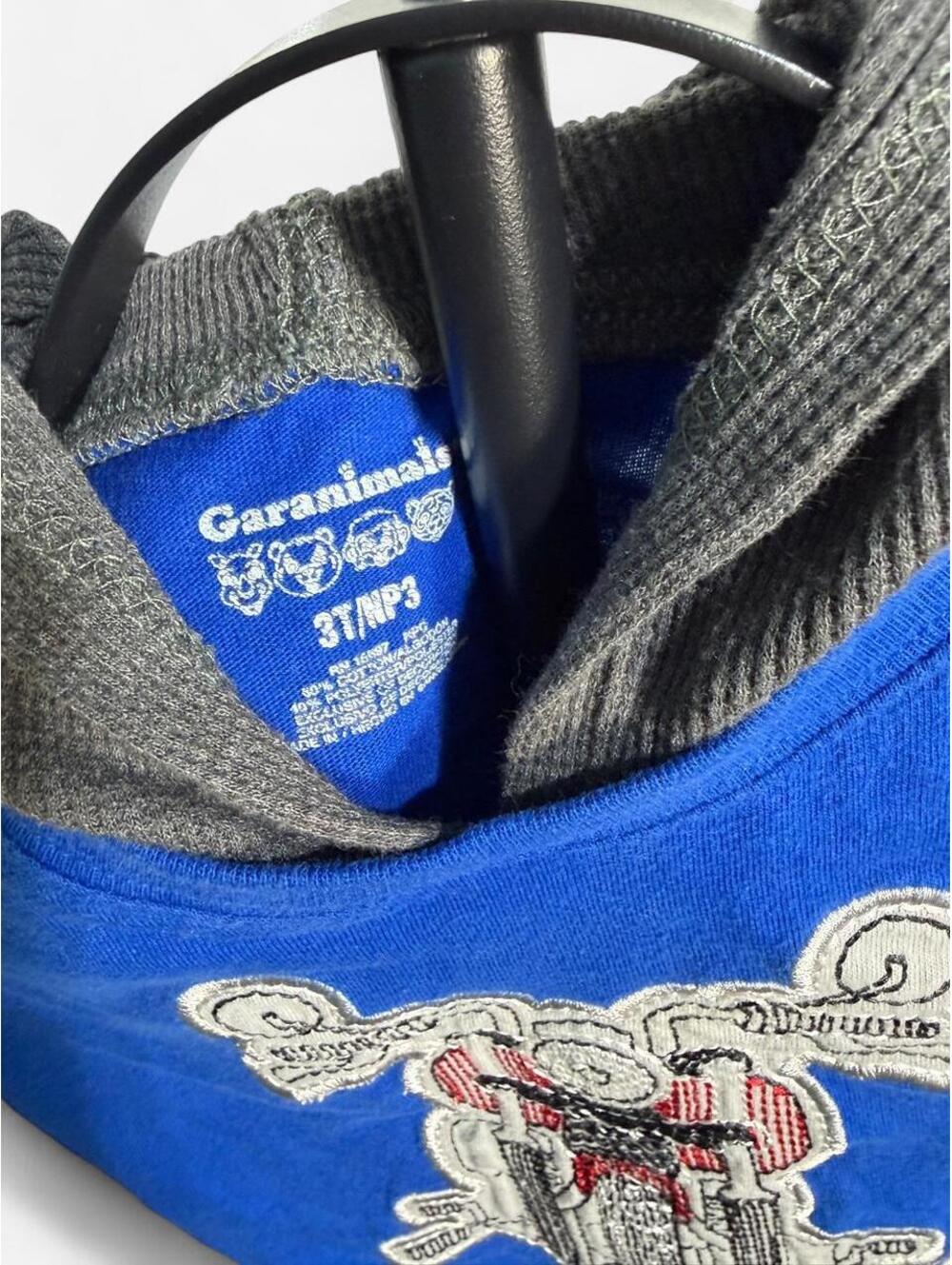 Garanimals Toddler 3T Layered Hoodie Blue Grey Motorcycle Shirt - Picture 8 of 8